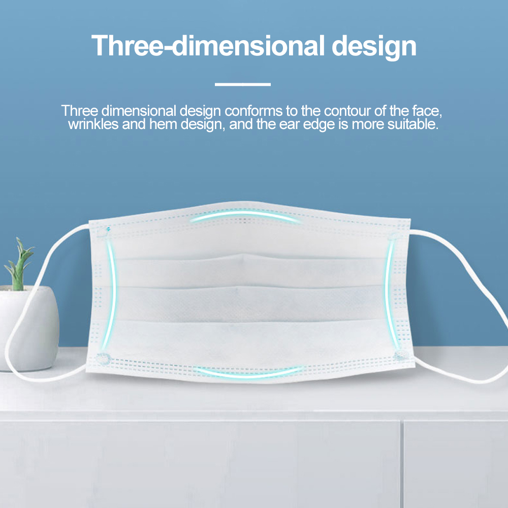 Mouth Masks 3-layer Anti-Dust  - Disposable Surgical Mask ulasan dan harga