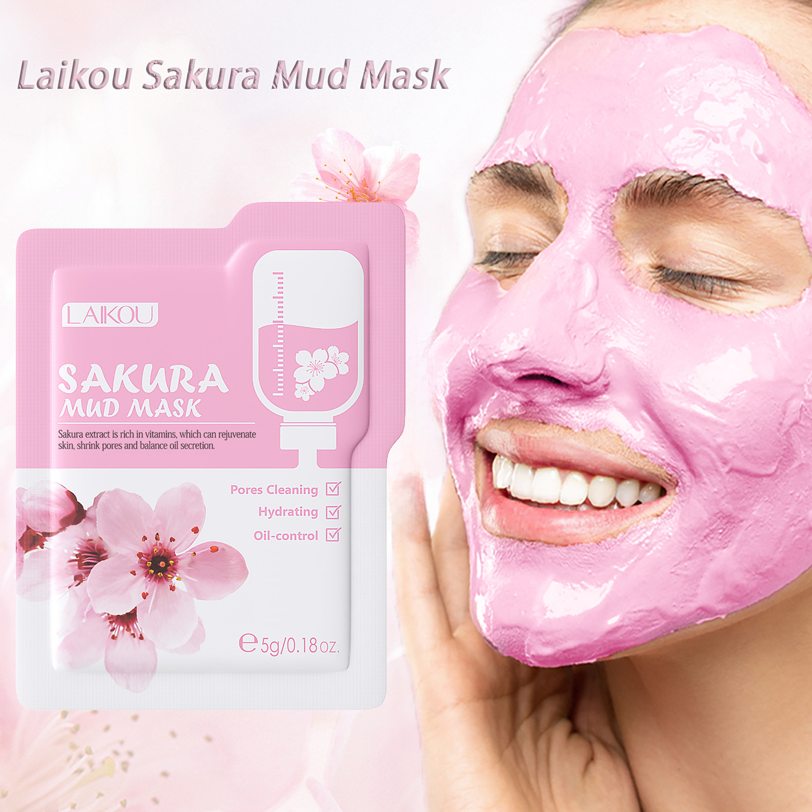 Laikou Sakura Clay Mask Trial  - Dust Mask Construction ulasan dan harga