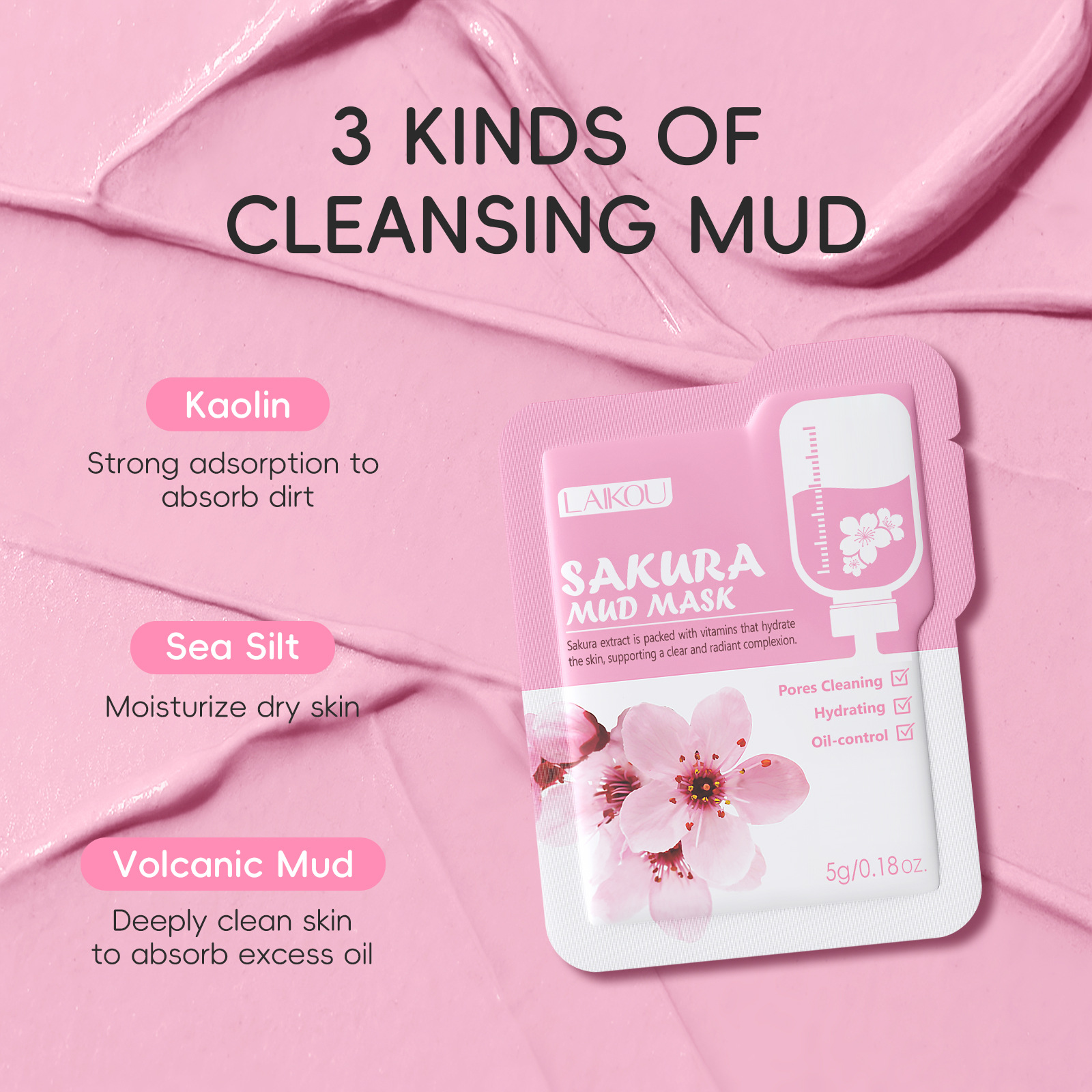 Laikou Sakura Clay Mask Trial  - Dust Mask Construction ulasan dan harga