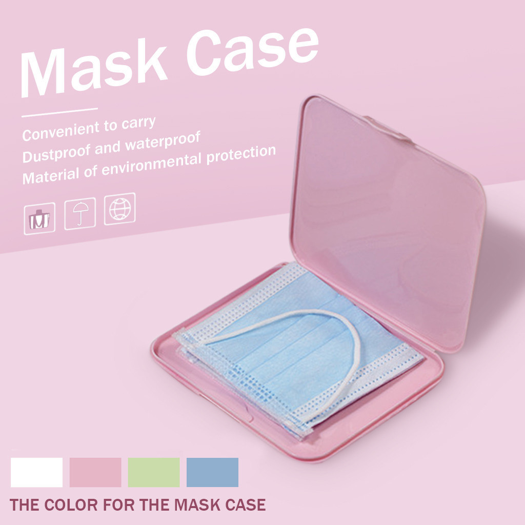 Pink Mask Cover Green Box Mask - Face Mask Storage Box ulasan dan harga