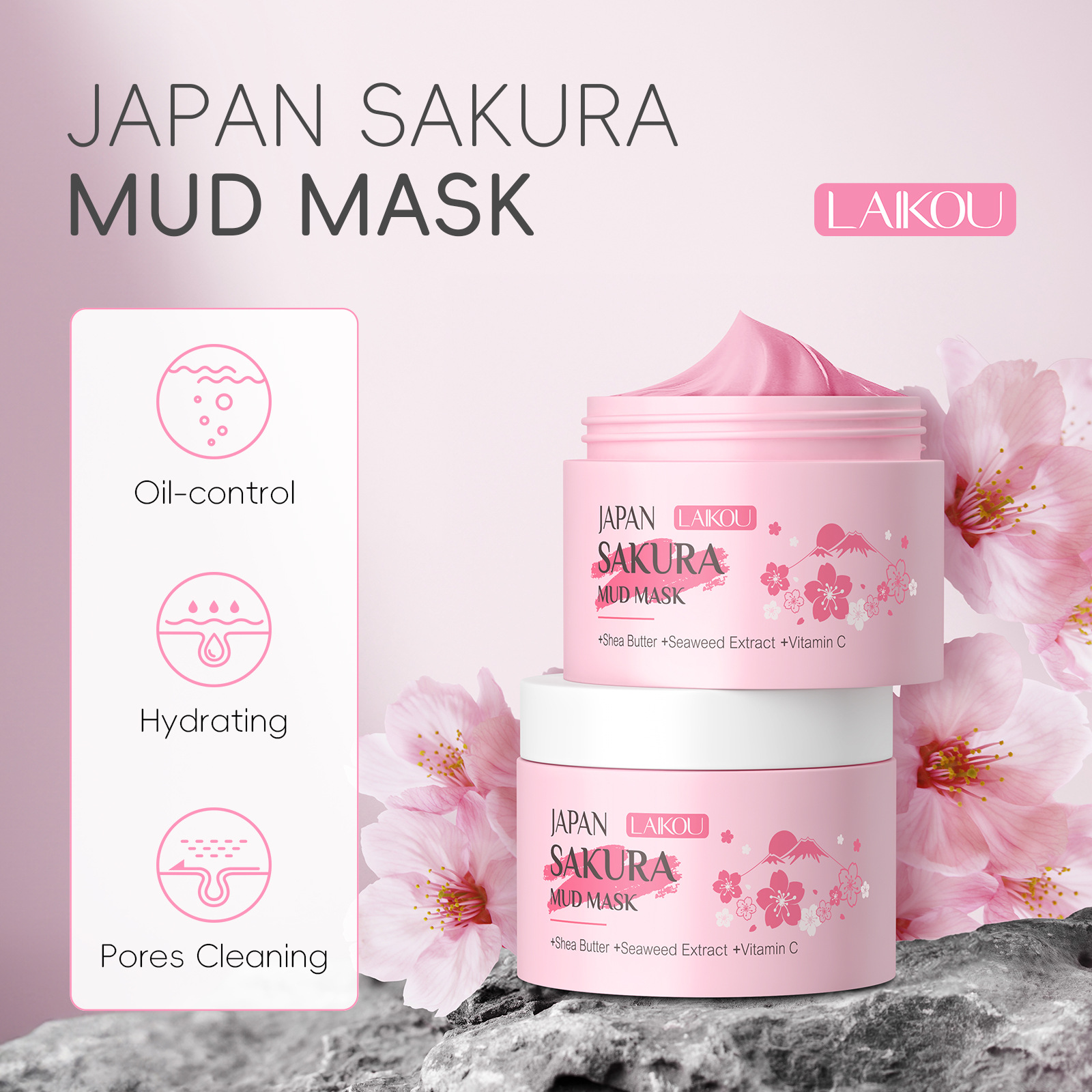 LAIKOU Sakura Clay Mask 25g 90 - Dust Mask Construction ulasan dan harga