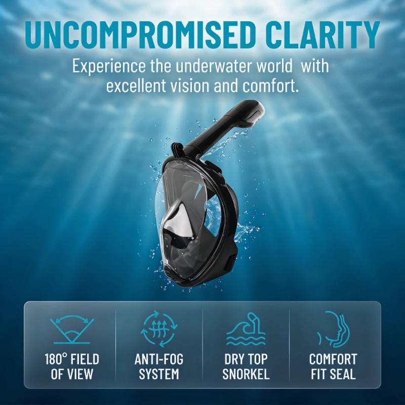 Underwater Scuba Anti Fog Full - Anti Pollution Mask ulasan dan harga