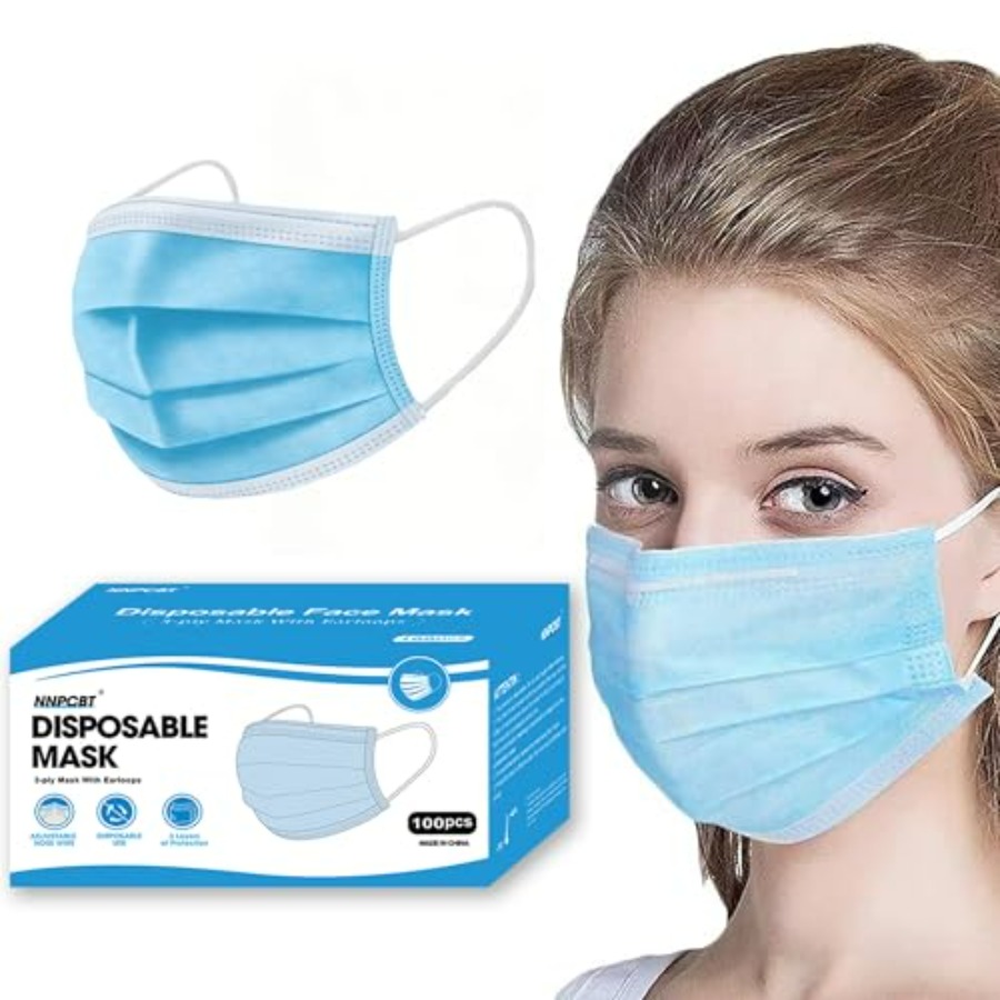 Blue Disposable Face Masks 100 - Disposable Mask Blue ulasan dan harga