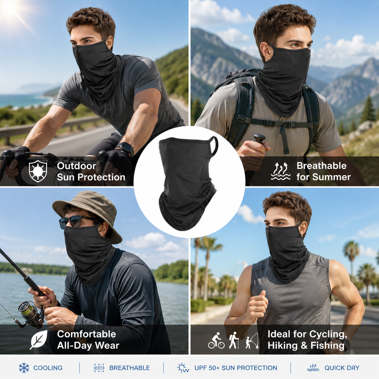 Breathable Quick-Dry Neck Gait - Respirator Half Face ulasan dan harga
