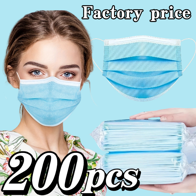 200Pcs Thickened Blue Disposab - Disposable Mask Blue ulasan dan harga