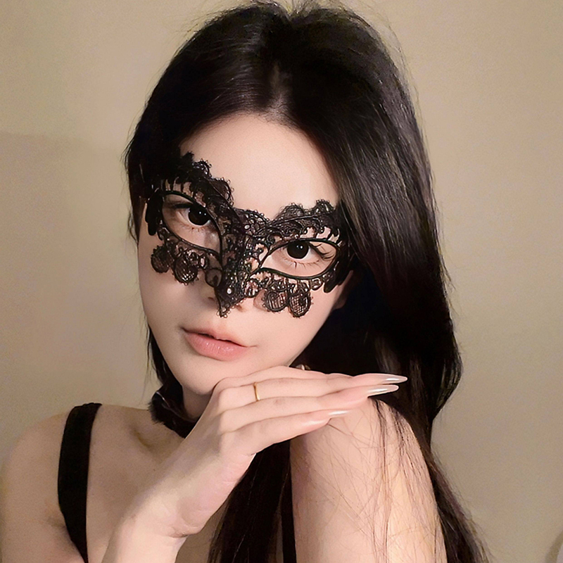 Black Sexy Lingerie Lace Mask  - Respirator Half Face ulasan dan harga