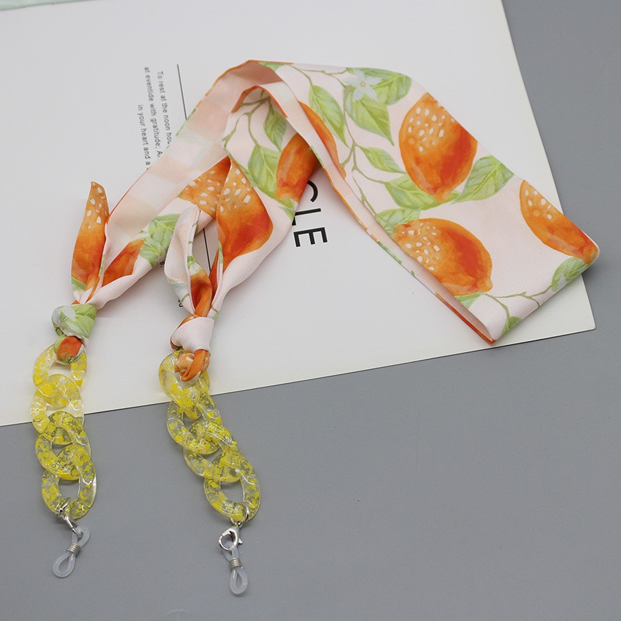 Bohemia Print Silk Scarf Glass - Mask Chain Holder ulasan dan harga