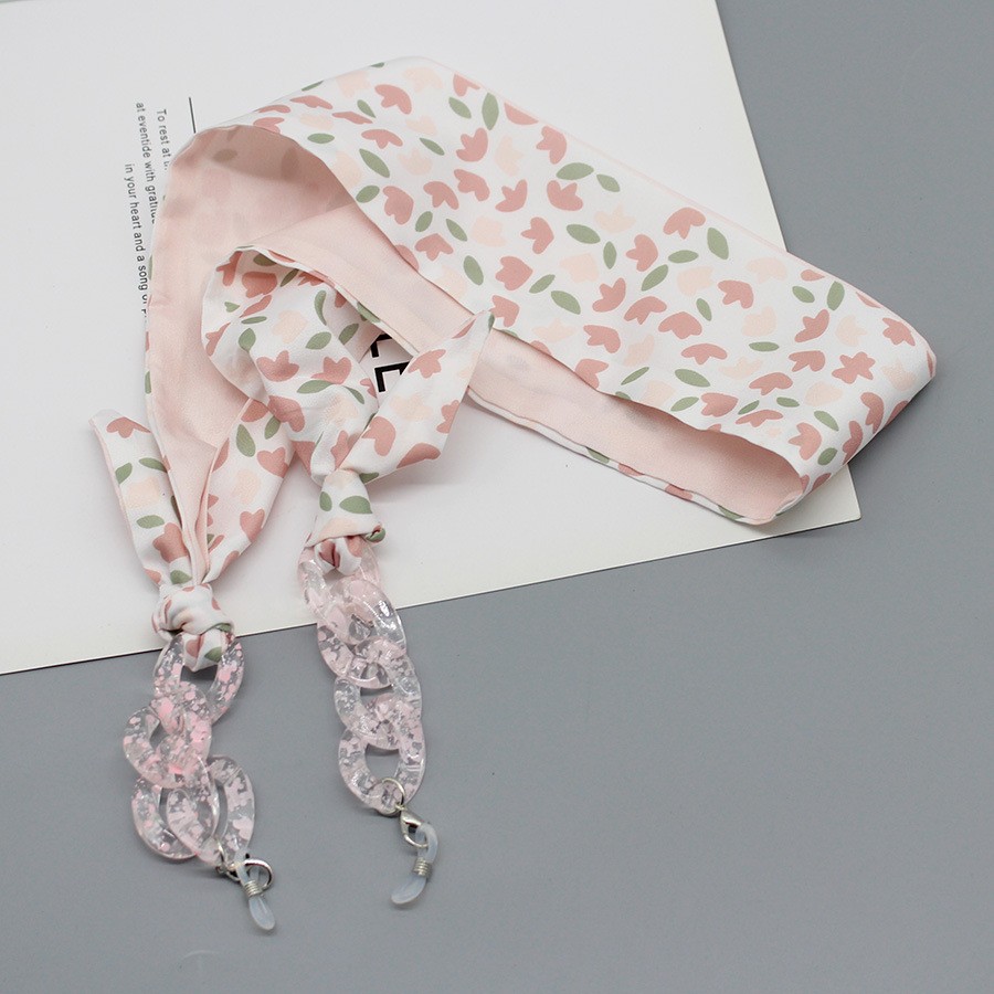Bohemia Print Silk Scarf Glass - Mask Chain Holder ulasan dan harga