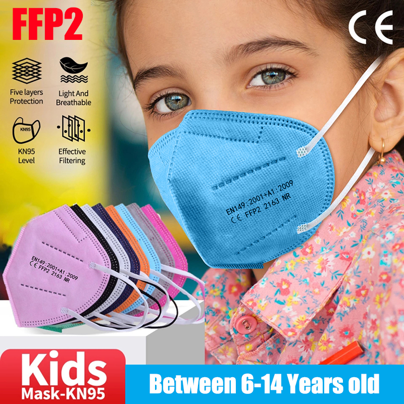 10-100pcs Kids KN95 Mask Child - Disposable Surgical Mask ulasan dan harga